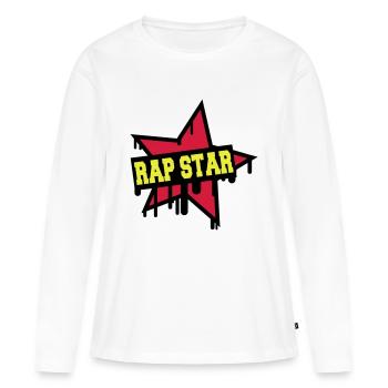 Rap Star - Frauen Premium Bio Langarmshirt - Weiß - Vorne - Julia (174cm)