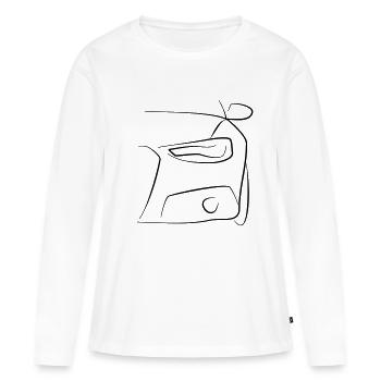 Auto Front Scheinwerfer Tribal - Frauen Premium Bio Langarmshirt - Weiß - Vorne - Julia (174cm)