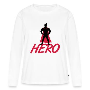 Hero - T-shirt manches longues Premium bio Femme - blanc - Devant - Julia (174cm)