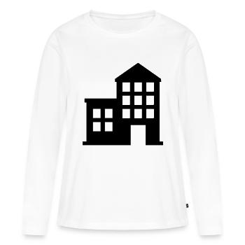 Haus - Frauen Premium Bio Langarmshirt - Weiß - Vorne - Julia (174cm)