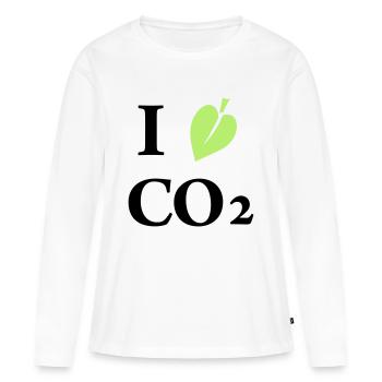 i love co2 - T-shirt manches longues Premium bio Femme - blanc - Devant - Julia (174cm)