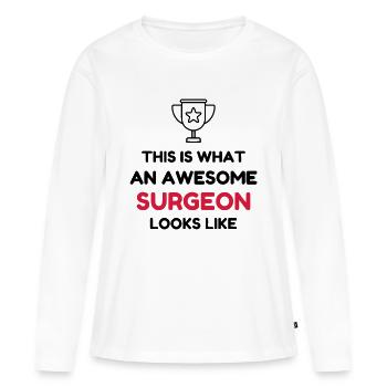 Arzt / Medizin / Chirurg / Chirurgie - Frauen Premium Bio Langarmshirt - Weiß - Vorne - Julia (174cm)