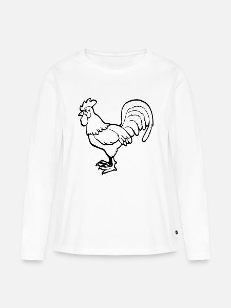 Hahn bauernhof - Frauen Premium Bio Langarmshirt - Weiß