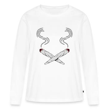 kiffen joints design - Frauen Premium Bio Langarmshirt - Weiß - Vorne - Julia (174cm)