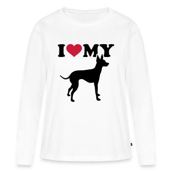 English Toy Terrier - Women's Premium Organic Long Sleeve Shirt - white - Front - Julia (174cm)