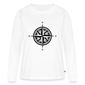 Kompass - Frauen Premium Bio Langarmshirt - Weiß - Vorne - Julia (174cm)