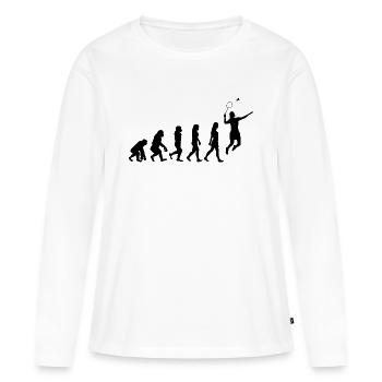 Badminton - Women's Premium Organic Long Sleeve Shirt - white - Front - Julia (174cm)