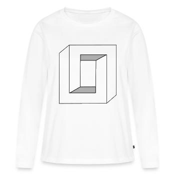 illusion optique 15 - T-shirt manches longues Premium bio Femme - blanc - Devant - Julia (174cm)