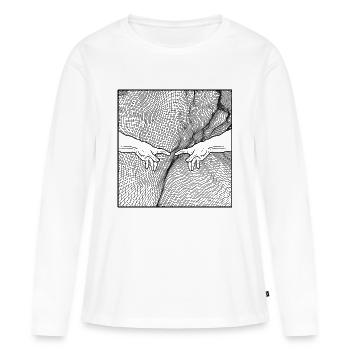 God's Hands Finger Michelangelo - Women's Premium Organic Long Sleeve Shirt - white - Front - Julia (174cm)
