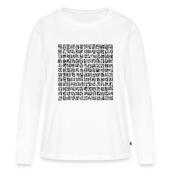 Glyphes - T-shirt manches longues Premium bio Femme - blanc - Devant - Julia (174cm)