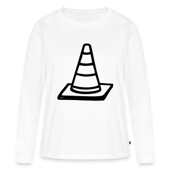 traffic cone warning - T-shirt manches longues Premium bio Femme - blanc - Devant - Julia (174cm)