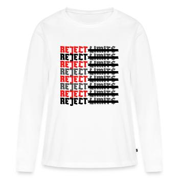 Limites de rejet - T-shirt manches longues Premium bio Femme - blanc - Devant - Julia (174cm)