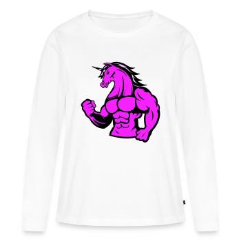 strong unicorn - Women's Premium Organic Long Sleeve Shirt - white - Front - Julia (174cm)