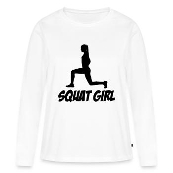 woman squat girl - Frauen Premium Bio Langarmshirt - Weiß - Vorne - Julia (174cm)