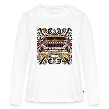 Afrikanische Folklore - Frauen Premium Bio Langarmshirt - Weiß - Vorne - Julia (174cm)