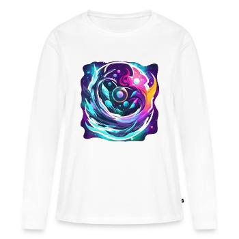 Espace infini - T-shirt manches longues Premium bio Femme - blanc - Devant - Julia (174cm)