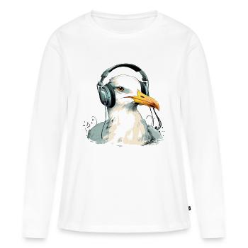 Limi la mouette audiophile - T-shirt manches longues Premium bio Femme - blanc - Devant - Julia (174cm)