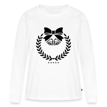 Cloches de couronne - T-shirt manches longues Premium bio Femme - blanc - Devant - Julia (174cm)