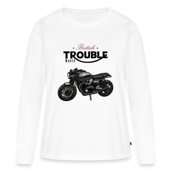 Modern Classic // Custom // Motorcycle - Women's Premium Organic Long Sleeve Shirt - white - Front - Julia (174cm)