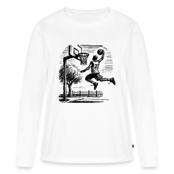 Basketball player dunk - Women's Premium Organic Long Sleeve Shirt - white - Front - Julia (174cm)
