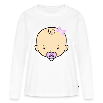 Bébé - T-shirt manches longues Premium bio Femme - blanc - Devant - Julia (174cm)
