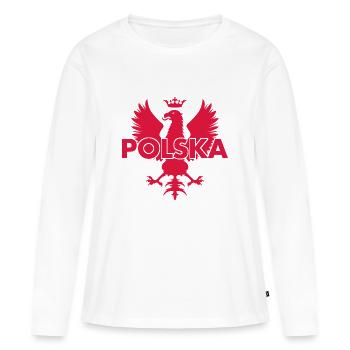 Aigle Polska - Polen - Adler - Pologne - T-shirt manches longues Premium bio Femme - blanc - Devant - Julia (174cm)
