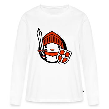 Duck Knight Armor Épée Bouclier Casque Combattant - T-shirt manches longues Premium bio Femme - blanc - Devant - Julia (174cm)