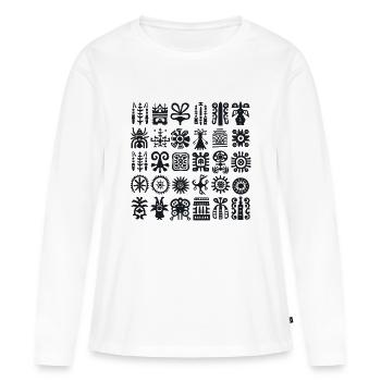 SYMBOLS - Women's Premium Organic Long Sleeve Shirt - white - Front - Julia (174cm)