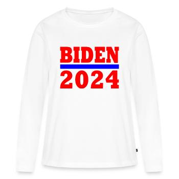 Joe biden 2024 - T-shirt manches longues Premium bio Femme - blanc - Devant - Julia (174cm)