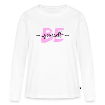 Soyez vous-même ! - T-shirt manches longues Premium bio Femme - blanc - Devant - Julia (174cm)