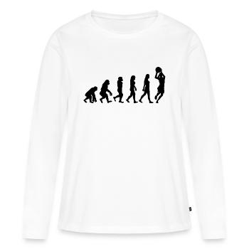 Damen Basketball Geschenk - Frauen Premium Bio Langarmshirt - Weiß - Vorne - Julia (174cm)
