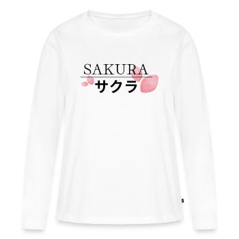 SAKURA - Women's Premium Organic Long Sleeve Shirt - white - Front - Julia (174cm)