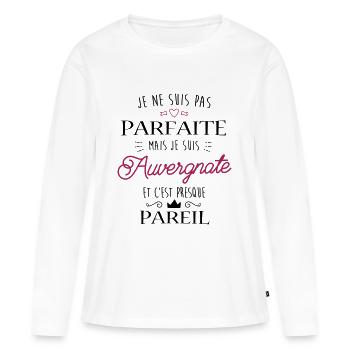 Auvergnate - T-shirt manches longues Premium bio Femme - blanc - Devant - Julia (174cm)