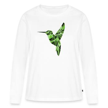 Oiseau de l’espoir - Reproduction d’oiseaux Poly Bird - T-shirt manches longues Premium bio Femme - blanc - Devant - Julia (174cm)
