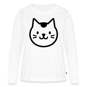chaton - T-shirt manches longues Premium bio Femme - blanc - Devant - Julia (174cm)