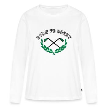 Né à Bogey - T-shirt manches longues Premium bio Femme - blanc - Devant - Julia (174cm)