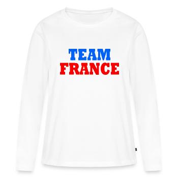 Frankreich - Frauen Premium Bio Langarmshirt - Weiß - Vorne - Julia (174cm)