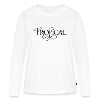 Tropical - T-shirt manches longues Premium bio Femme - blanc - Devant - Julia (174cm)