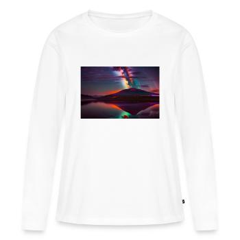 Vulkan 3d - Frauen Premium Bio Langarmshirt - Weiß - Vorne - Julia (174cm)