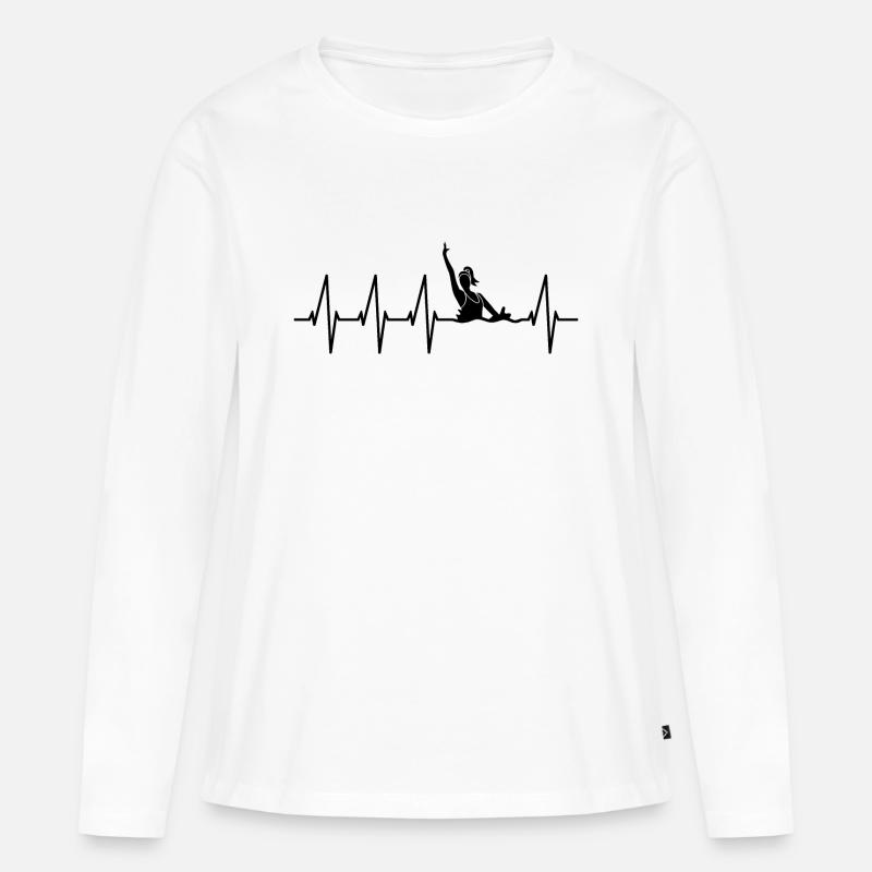 Synchronschwimmen - Frauen Premium Bio Langarmshirt - Weiß