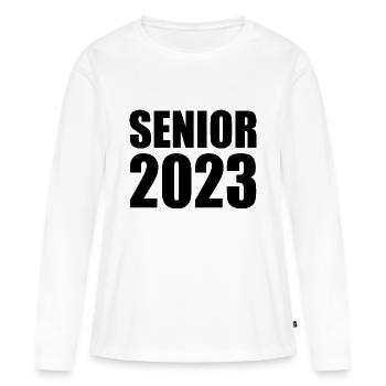 Senior 2023 - Frauen Premium Bio Langarmshirt - Weiß - Vorne - Julia (174cm)