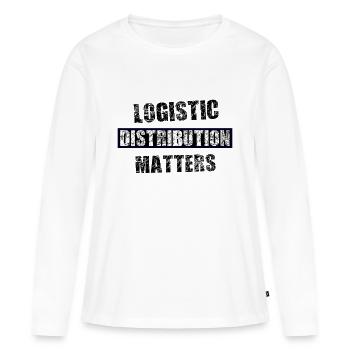 Logistique et transport - T-shirt manches longues Premium bio Femme - blanc - Devant - Julia (174cm)