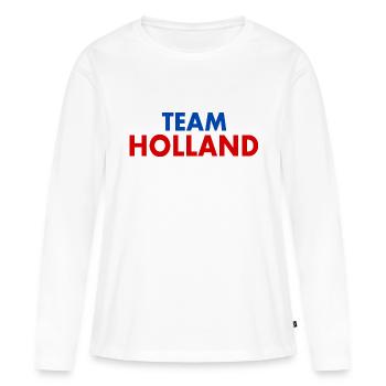 Hollande - T-shirt manches longues Premium bio Femme - blanc - Devant - Julia (174cm)
