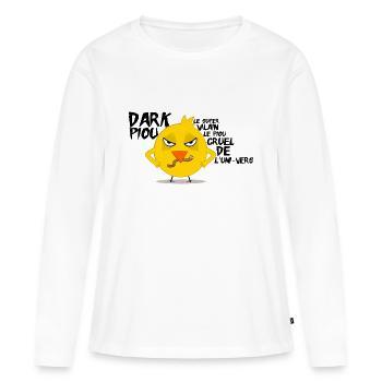 Dark Piou - T-shirt manches longues Premium bio Femme - blanc - Devant - Julia (174cm)