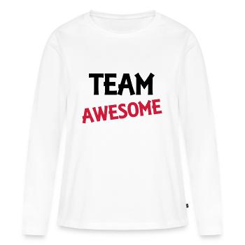 Team Awesome - T-shirt manches longues Premium bio Femme - blanc - Devant - Julia (174cm)