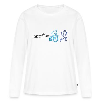 Triathlon - T-shirt manches longues Premium bio Femme - blanc - Devant - Julia (174cm)
