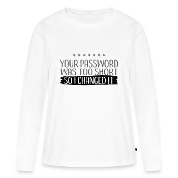 Hacker - Frauen Premium Bio Langarmshirt - Weiß - Vorne - Julia (174cm)