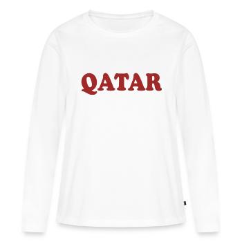 Qatar - T-shirt manches longues Premium bio Femme - blanc - Devant - Julia (174cm)