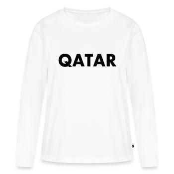 Qatar - T-shirt manches longues Premium bio Femme - blanc - Devant - Julia (174cm)