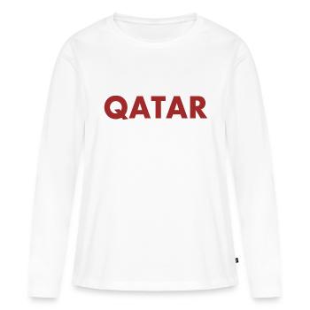 Qatar - T-shirt manches longues Premium bio Femme - blanc - Devant - Julia (174cm)